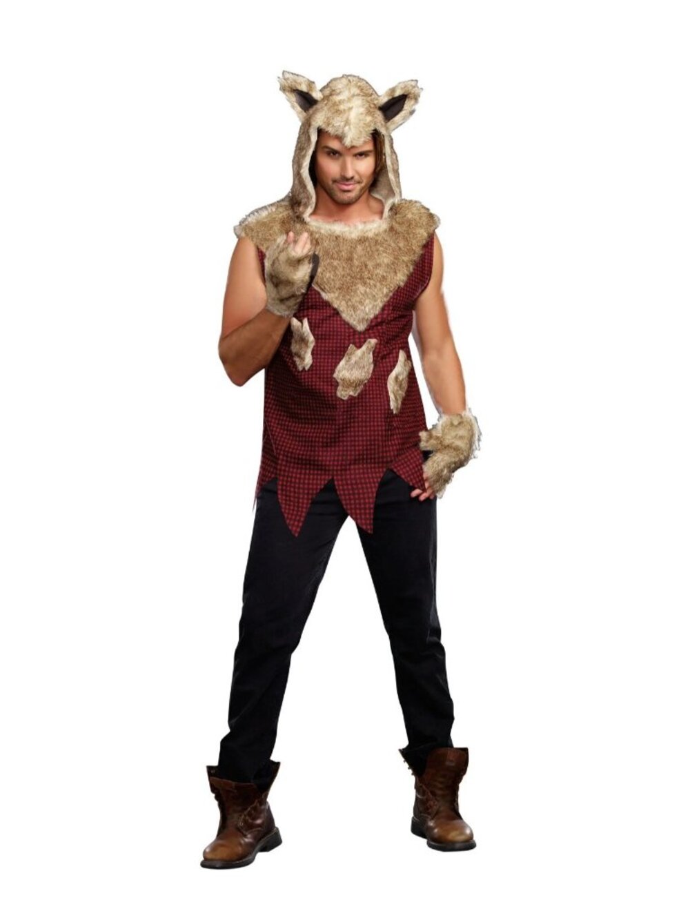 NEW Dreamguy Big Bad Wolf Mens SZ XL Halloween Party MSRP $67 Missing Gloves